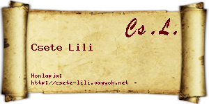 Csete Lili névjegykártya